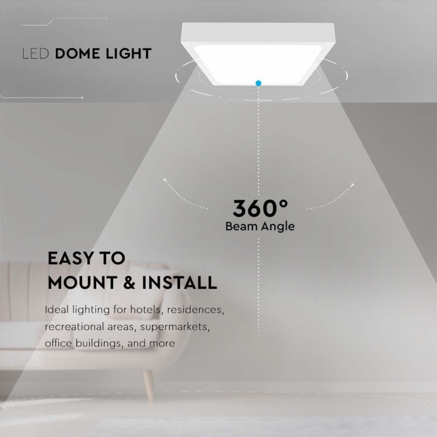LED Koupelnové stropní svítidlo LED/18W/230V 6500K IP44 22,5x22,5 cm bílá