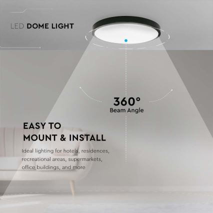 LED Koupelnové stropní svítidlo LED/24W/230V 3000K IP44 pr. 29,5 cm černá