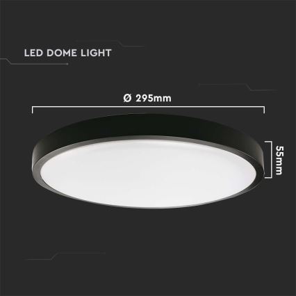 LED Koupelnové stropní svítidlo LED/24W/230V 4000K IP44 pr. 29,5 cm černá