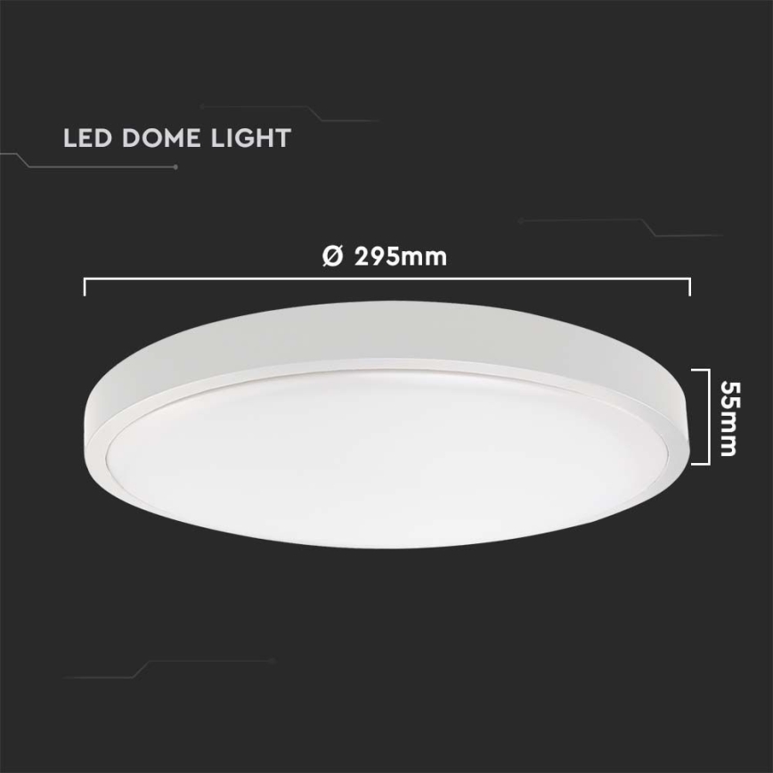 LED Koupelnové stropní svítidlo LED/24W/230V 6500K IP44 pr. 29,5 cm bílá