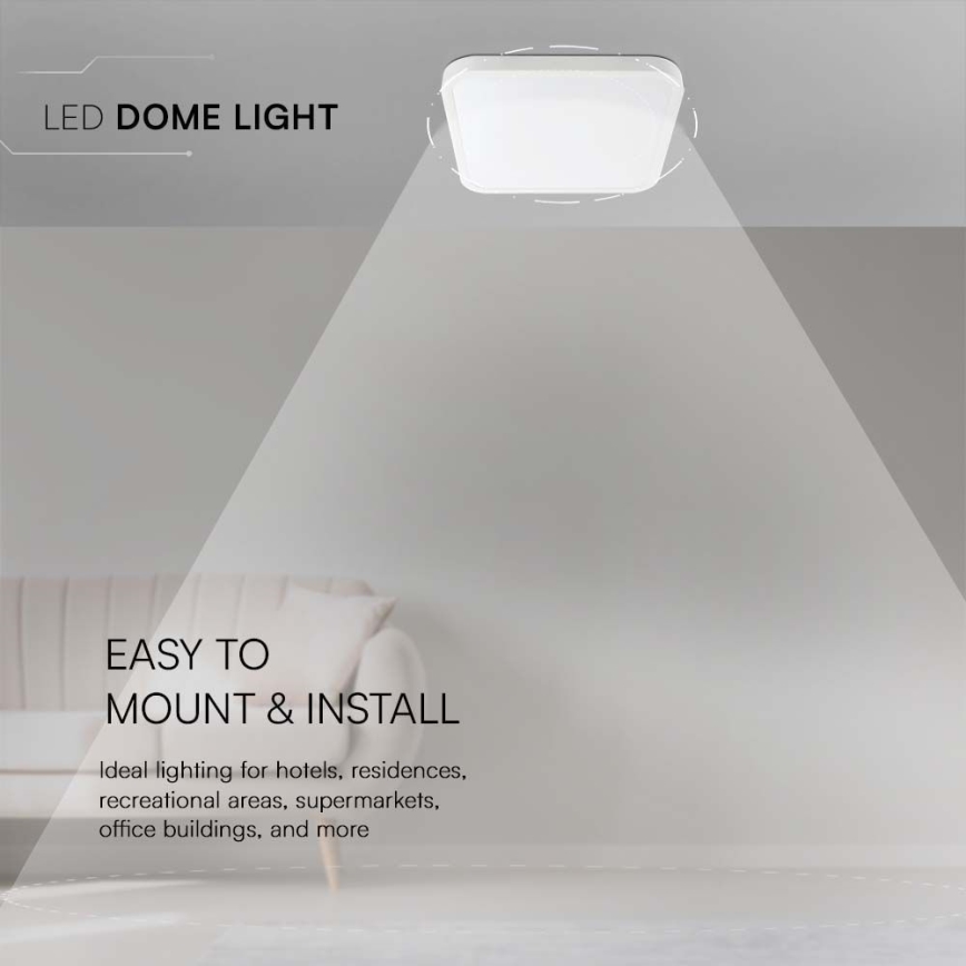 LED Koupelnové stropní svítidlo LED/24W/230V 6500K IP44 29,5x29,5 cm bílá