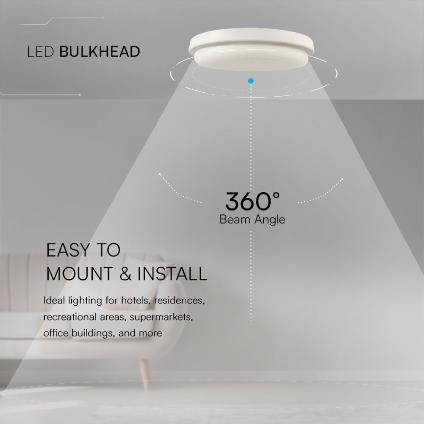 LED Koupelnové stropní svítidlo LED/24W/230V 6500K IP54 pr. 24 cm