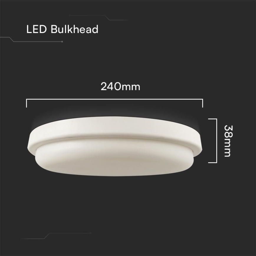 LED Koupelnové stropní svítidlo LED/24W/230V 6500K IP54 pr. 24 cm