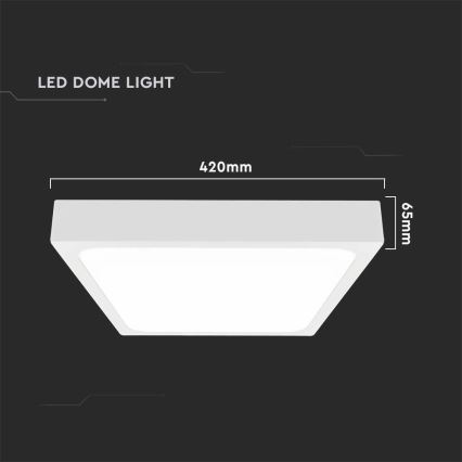 LED Koupelnové stropní svítidlo LED/30W/230V 4000K IP44 42x42 cm bílá