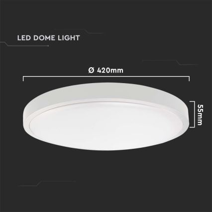 LED Koupelnové stropní svítidlo LED/30W/230V 6500K IP44 pr. 42 cm bílá