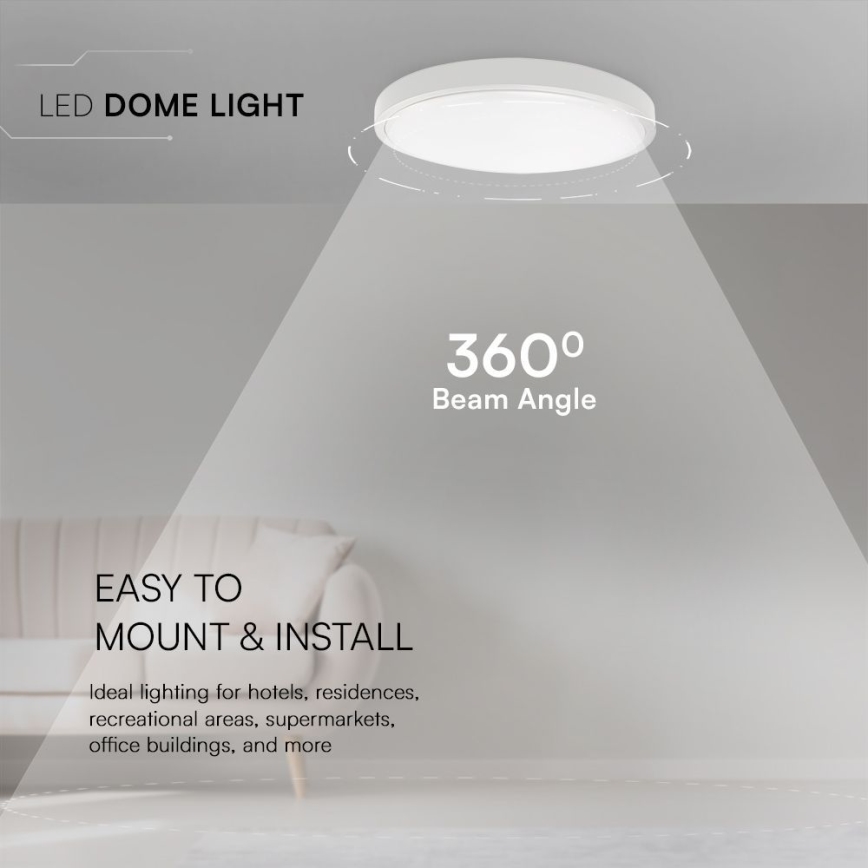 LED Koupelnové stropní svítidlo SAMSUNG CHIP LED/36W/230V IP44 4000K pr. 35 cm bílá