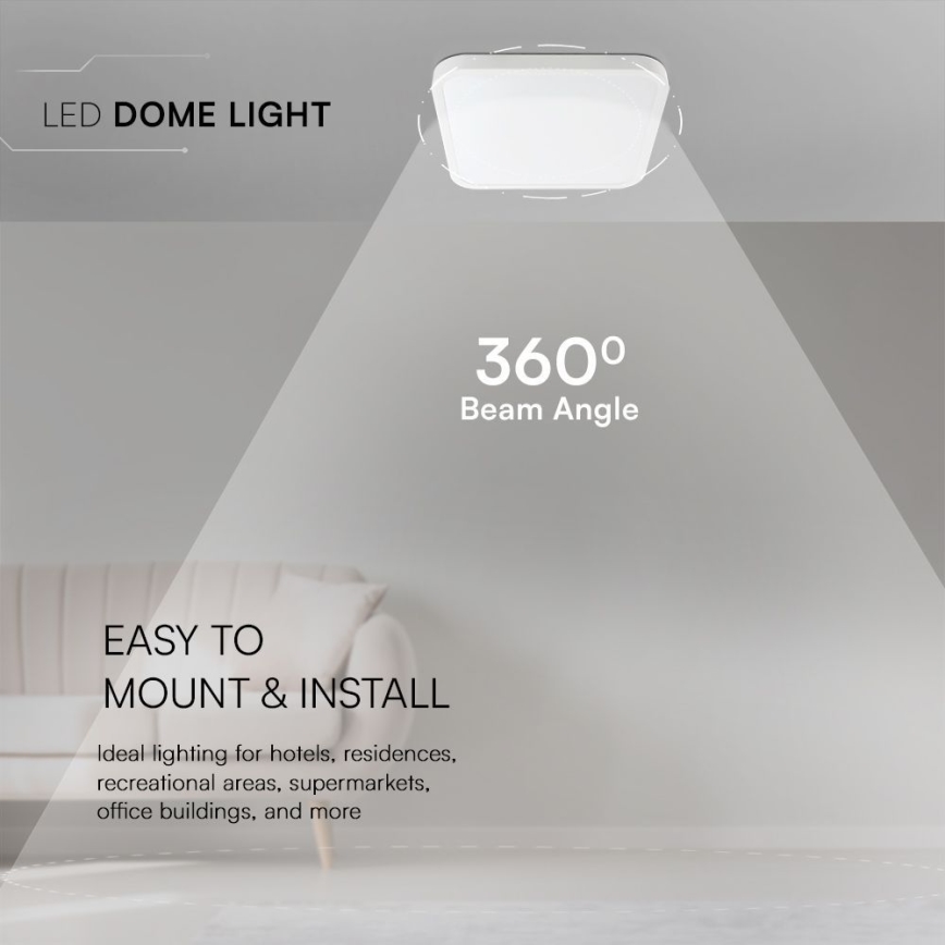 LED Koupelnové stropní svítidlo SAMSUNG CHIP LED/48W/230V IP44 3000K 42x42 cm bílá