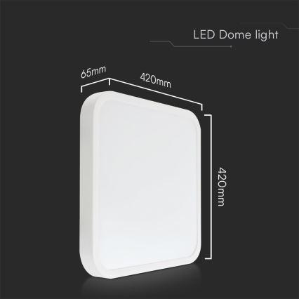 LED Koupelnové stropní svítidlo SAMSUNG CHIP LED/48W/230V IP44 4000K 42x42 cm bílá