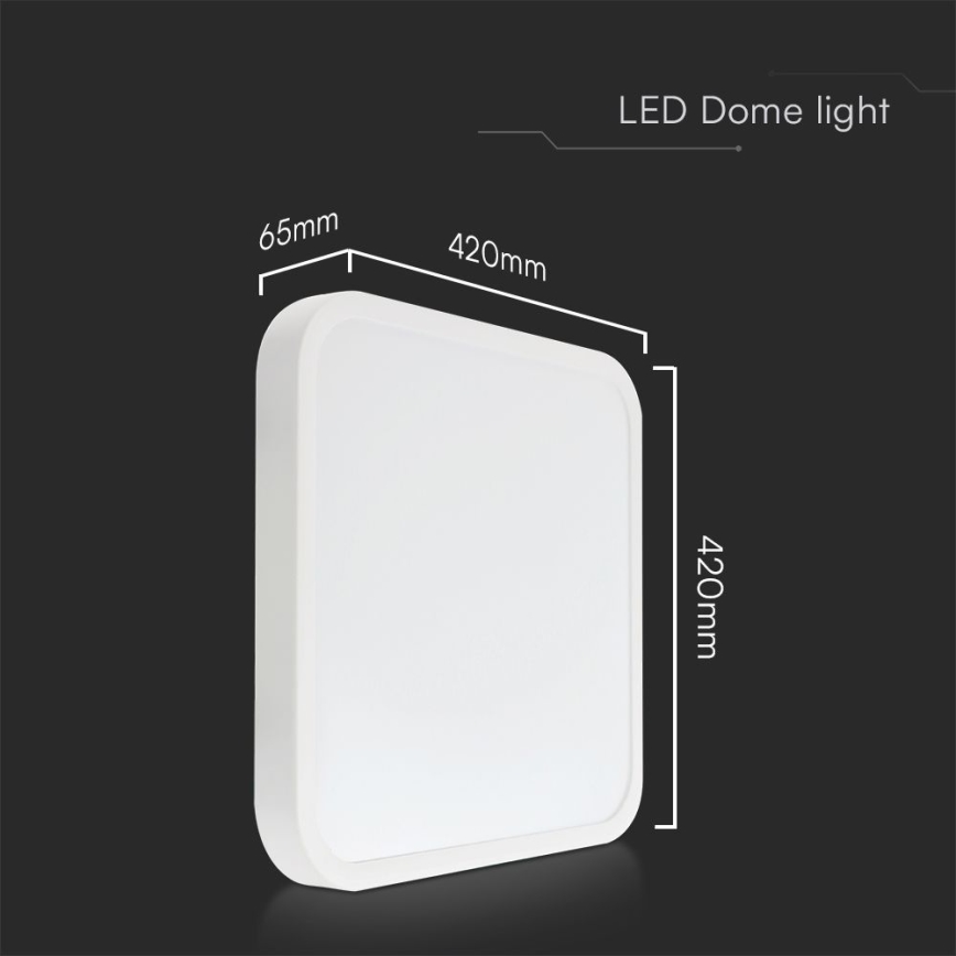 LED Koupelnové stropní svítidlo SAMSUNG CHIP LED/48W/230V IP44 4000K 42x42 cm bílá