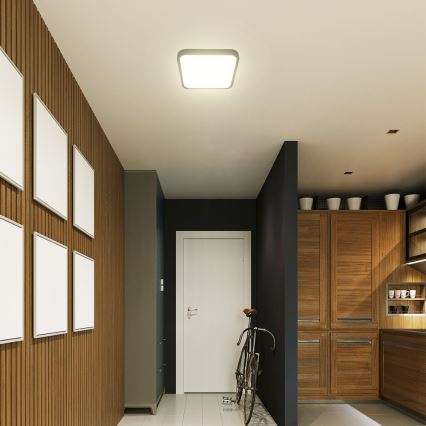 LED Koupelnové stropní svítidlo SAMSUNG CHIP LED/48W/230V IP44 4000K 42x42 cm černá