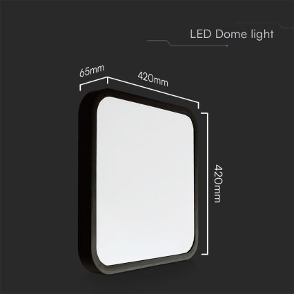 LED Koupelnové stropní svítidlo SAMSUNG CHIP LED/48W/230V IP44 4000K 42x42 cm černá
