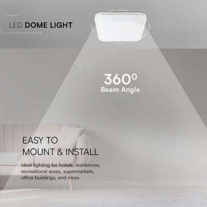 LED Koupelnové stropní svítidlo SAMSUNG CHIP LED/48W/230V IP44 6500K 42x42 cm bílá