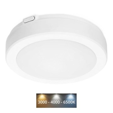 LED Koupelnové stropní svítidlo NAIROS LED/12W/230V 3000/4000/6500K IP65 pr. 20 cm bílá