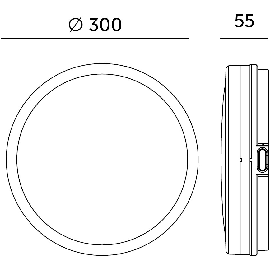 LED Koupelnové stropní svítidlo NAIROS LED/24W/230V 3000/4000/6500K IP65 pr. 30 cm černá