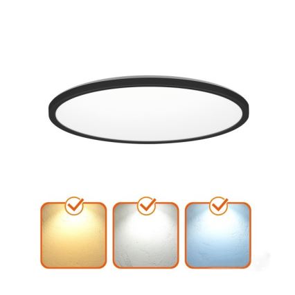 LED Koupelnové stropní svítidlo NIVERA LED/12W/230V IP54 3000/4000/6000K pr. 22,5 cm černá