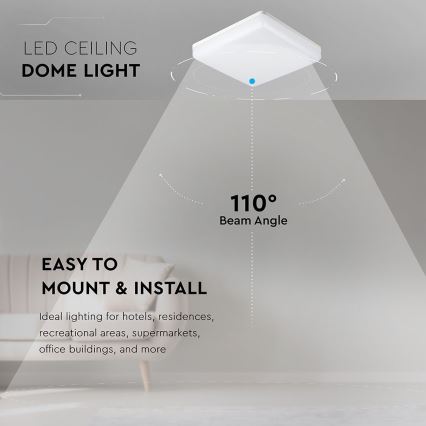 LED Koupelnové stropní svítidlo SAMSUNG CHIP LED/15W/230V 3000K IP44 20x20 cm