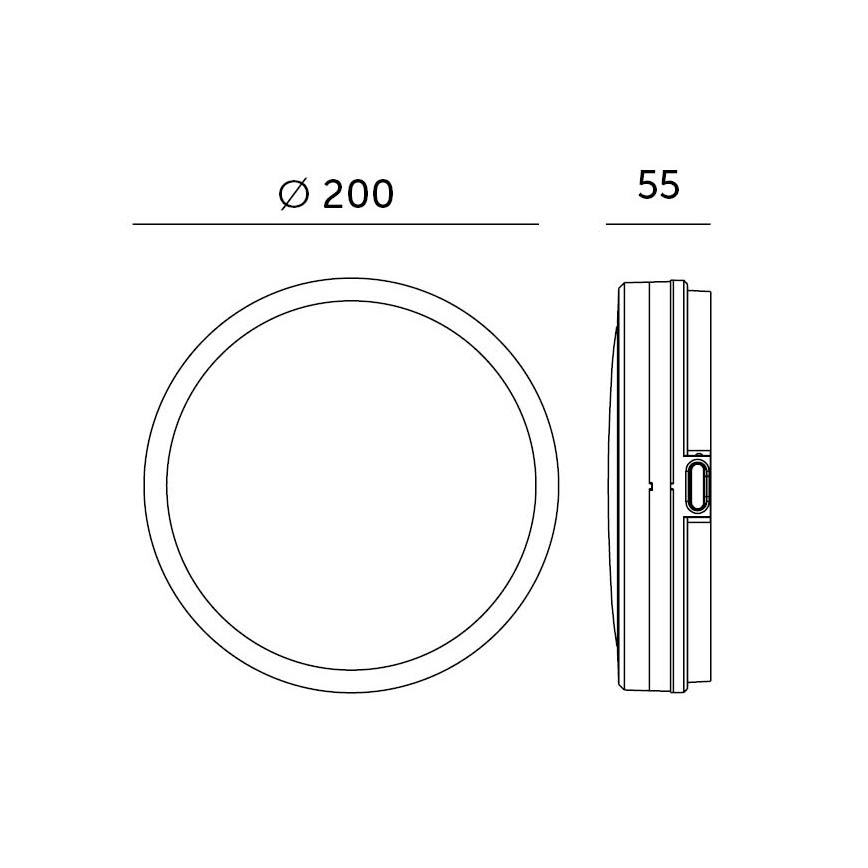 LED Koupelnové stropní svítidlo se senzorem LED/12W/230V 3000/4000/6500K IP65 pr. 20 cm černá + dálkové ovládání