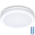 LED Koupelnové stropní svítidlo se senzorem LED/18W/230V 3000/4000/6500K IP65 pr. 30 cm bílá + dálkové ovládání