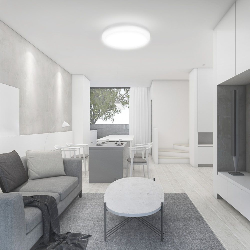 LED Koupelnové stropní svítidlo se senzorem LED/18W/230V 4000K IP44 pr. 29,5 cm bílá + dálkové ovládání
