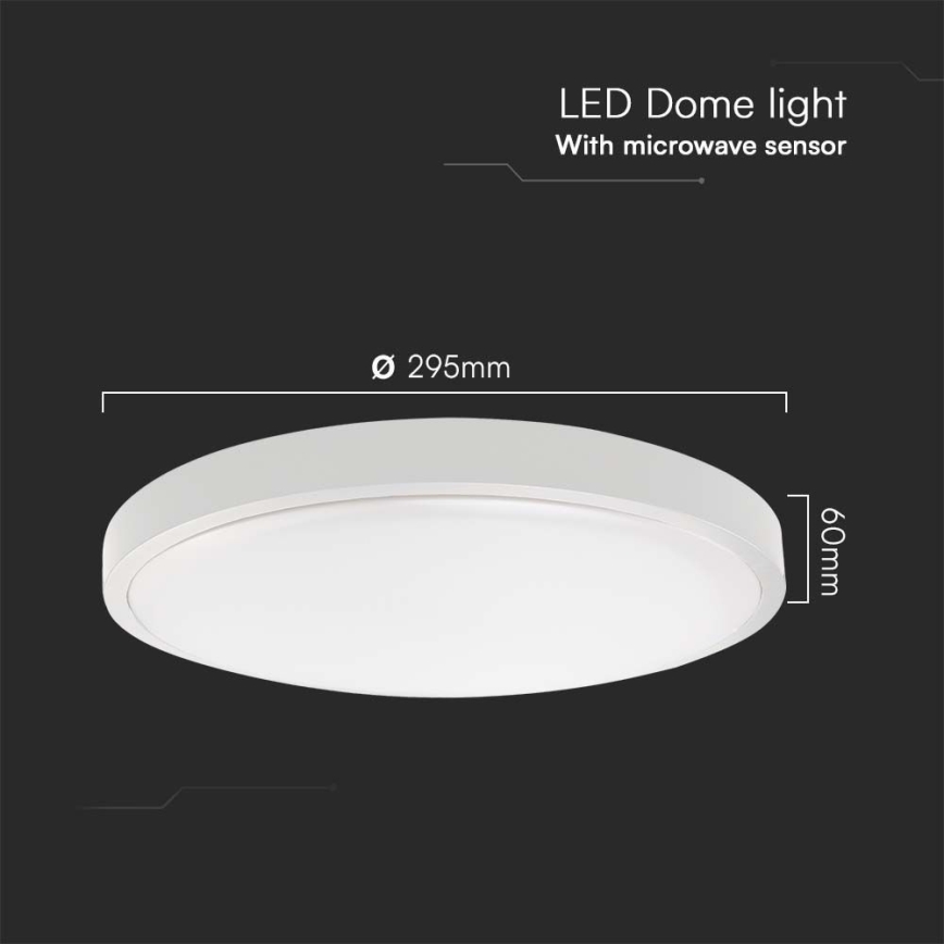 LED Koupelnové stropní svítidlo se senzorem LED/18W/230V 4000K IP44 pr. 29,5 cm bílá + dálkové ovládání
