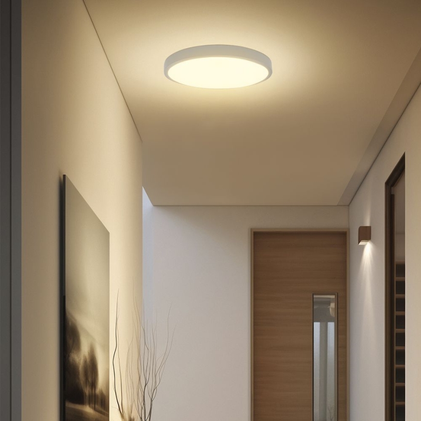 LED Koupelnové stropní svítidlo se senzorem SAMSUNG CHIP LED/24W/230V IP44 4000K pr. 35 cm bílá + dálkové ovládání