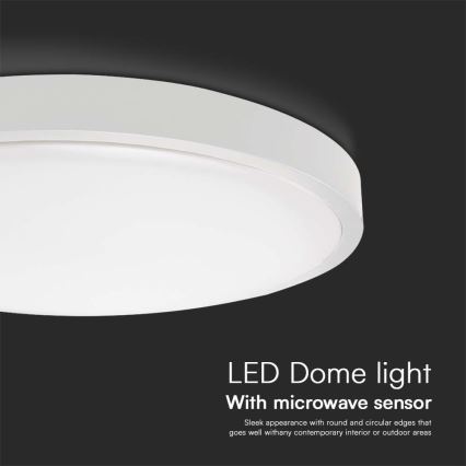 LED Koupelnové stropní svítidlo se senzorem SAMSUNG CHIP LED/24W/230V IP44 4000K pr. 35 cm bílá + dálkové ovládání