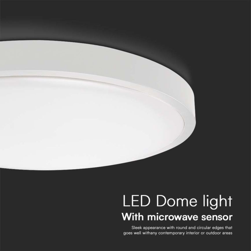 LED Koupelnové stropní svítidlo se senzorem SAMSUNG CHIP LED/24W/230V IP44 4000K pr. 35 cm bílá + dálkové ovládání