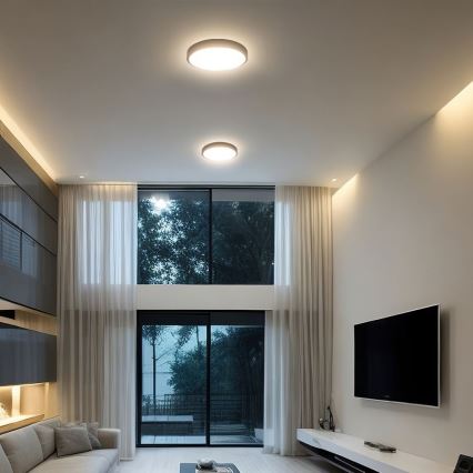 LED Koupelnové stropní svítidlo se senzorem SAMSUNG CHIP LED/24W/230V IP44 4000K pr. 35 cm + dálkové ovládání