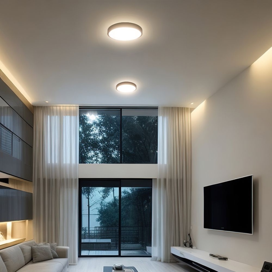 LED Koupelnové stropní svítidlo se senzorem SAMSUNG CHIP LED/24W/230V IP44 4000K pr. 35 cm + dálkové ovládání