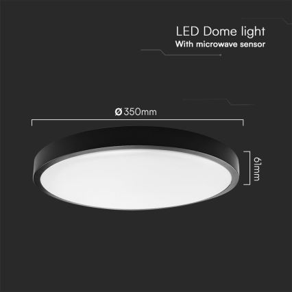 LED Koupelnové stropní svítidlo se senzorem SAMSUNG CHIP LED/24W/230V IP44 4000K pr. 35 cm + dálkové ovládání