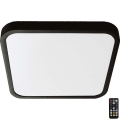 LED Koupelnové stropní svítidlo se senzorem LED/36W/230V 4000K IP44 42x42 cm černá + dálkové ovládání
