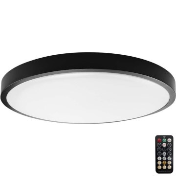 LED Koupelnové stropní svítidlo se senzorem LED/36W/230V 4000K IP44 černá + dálkové ovládání