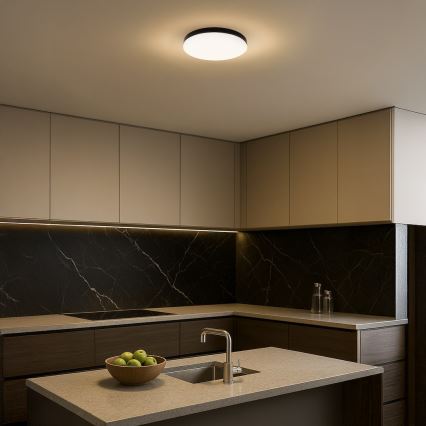 LED Koupelnové stropní svítidlo se senzorem MAYA LED/13W/230V pr. 33 cm IP44 černá