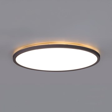 LED Koupelnové svítidlo se senzorem pohybu a soumraku NIVERA LED/24W/230V IP54 3000/4000/6000K pr. 30 cm černá + dálkové ovládání