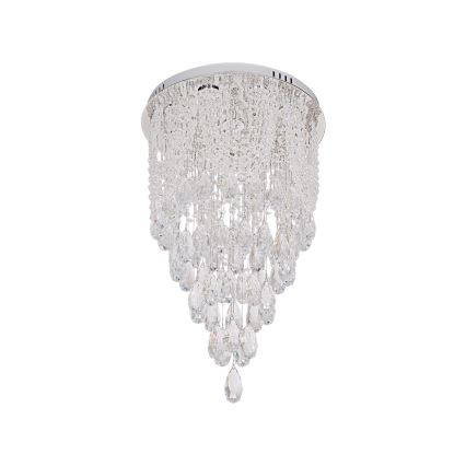 LED Křišťálové stropní svítidlo MAJURO LED/30W/230V pr. 40 cm lesklý chrom + dálkové ovládání