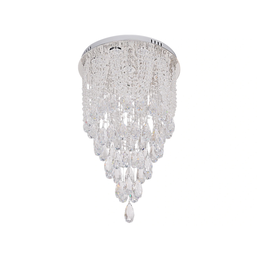 LED Křišťálové stropní svítidlo MAJURO LED/30W/230V pr. 40 cm lesklý chrom + dálkové ovládání