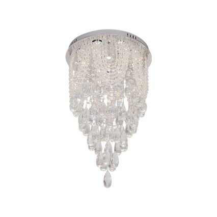 LED Křišťálové stropní svítidlo MAJURO LED/30W/230V pr. 40 cm lesklý chrom + dálkové ovládání