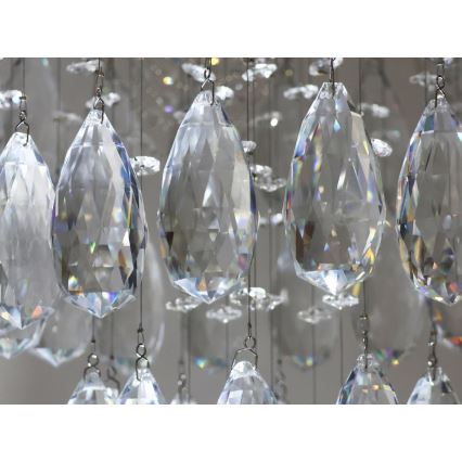 LED Křišťálové stropní svítidlo MAJURO LED/30W/230V pr. 40 cm lesklý chrom + dálkové ovládání