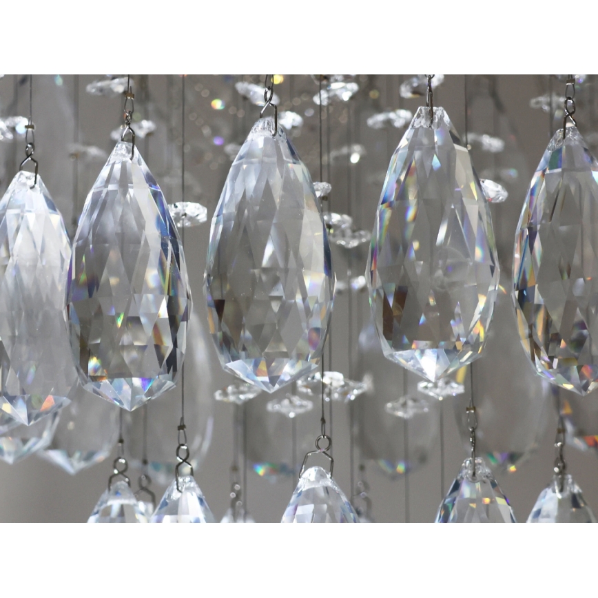 LED Křišťálové stropní svítidlo MAJURO LED/30W/230V pr. 40 cm lesklý chrom + dálkové ovládání
