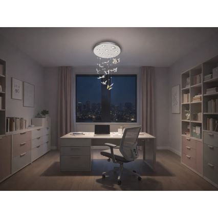 LED Křišťálové stropní svítidlo MURU LED/24W/230V pr. 40 cm lesklý chrom + dálkové ovládání