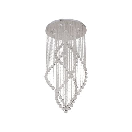 LED Křišťálové stropní svítidlo NAURU LED/30W/230V pr. 60 cm lesklý chrom + dálkové ovládání