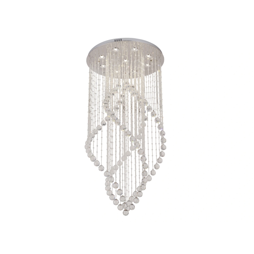 LED Křišťálové stropní svítidlo NAURU LED/30W/230V pr. 60 cm lesklý chrom + dálkové ovládání