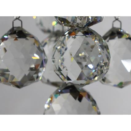 LED Křišťálové stropní svítidlo NAURU LED/30W/230V pr. 60 cm lesklý chrom + dálkové ovládání