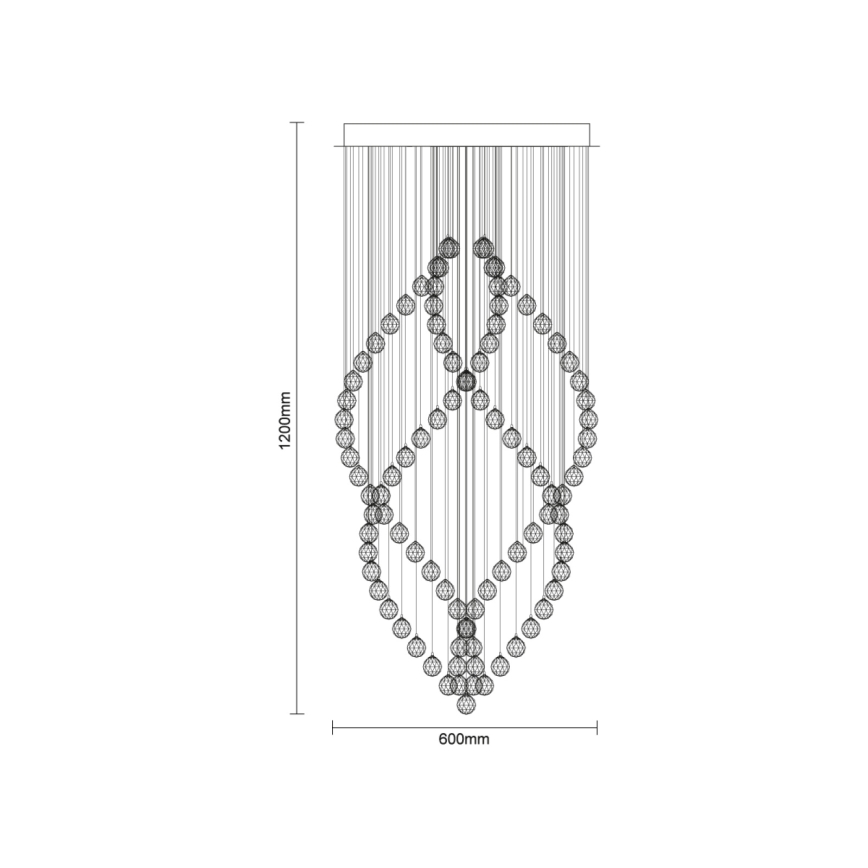 LED Křišťálové stropní svítidlo NAURU LED/30W/230V pr. 60 cm lesklý chrom + dálkové ovládání