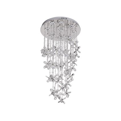 LED Křišťálové stropní svítidlo SAMOA LED/30W/230V pr. 40 cm lesklý chrom + dálkové ovládání