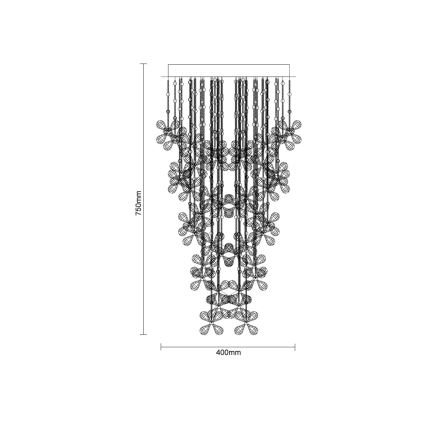 LED Křišťálové stropní svítidlo SAMOA LED/30W/230V pr. 40 cm lesklý chrom + dálkové ovládání