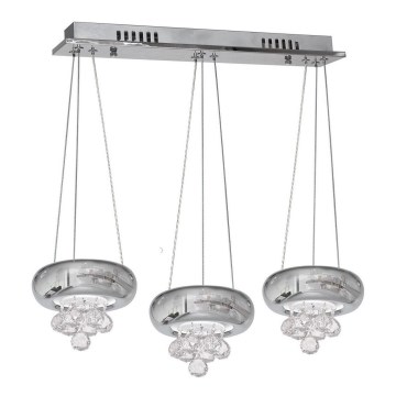 LED Křišťálový lustr na lanku LUX 3xLED/18W/230V