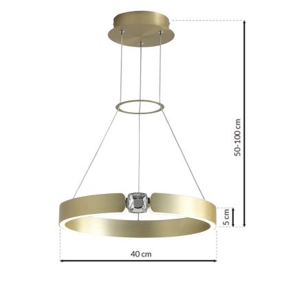 LED Křišťálový lustr na lanku SIRIUS LED/26W/230V