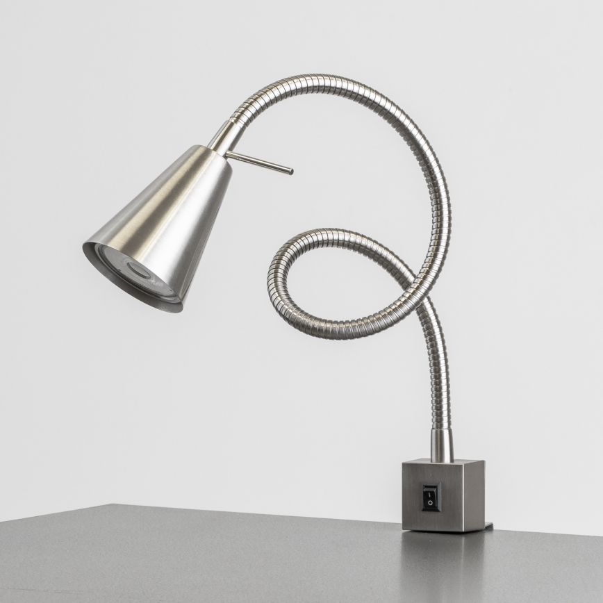 LED Lampa s klipem 1xGU10/4,7W/230V matný chrom