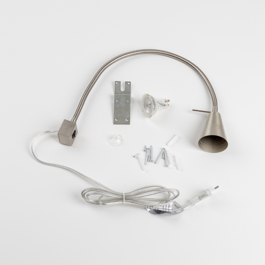 LED Lampa s klipem 1xGU10/4,7W/230V matný chrom